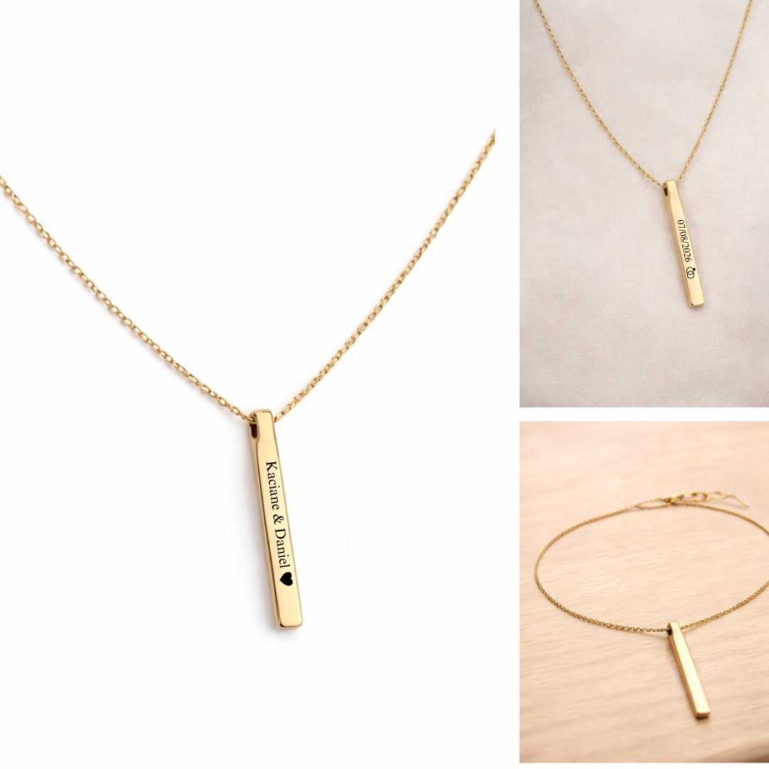 COLEÇÃO FINE - COLAR EM AÇO INOXIDÁVEL DOURADO