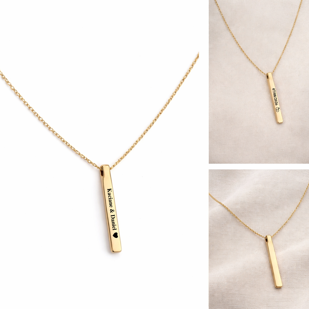 COLEÇÃO FINE - COLAR EM AÇO INOXIDÁVEL DOURADO
